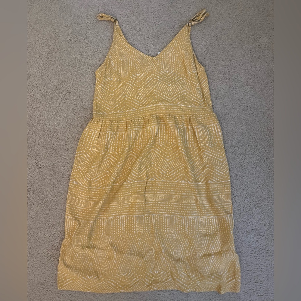 RVCA Mustard Patterned Midi Dress